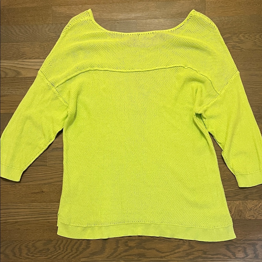 a.n.a Lime Green Mesh Sweater - Picture 3 of 3